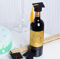 2026 Mini Chapeau de Mariage Noir en Feutre pour Bouteilles, Décorations de Fêtes, Fournitures de Fête, Marque Yy Moderne