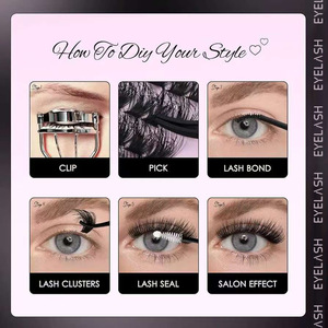 <span class=keywords><strong>Kit</strong></span> de <span class=keywords><strong>faux</strong></span> <span class=keywords><strong>cils</strong></span> en grappe 80D personnalisés 10-18mm, extensions de <span class=keywords><strong>cils</strong></span> individuels DIY, <span class=keywords><strong>cils</strong></span> en <span class=keywords><strong>faux</strong></span> vison dense effet wispy courbure D, auto-greffables - Product Image 4