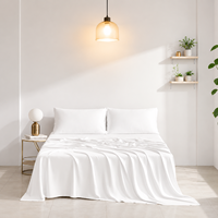 Parure de lit de luxe en fibre de bambou lyocell 100 % premium, toucher soyeux, rafraîchissante, draps de lit naturels et respirants, vente en gros pour la maison