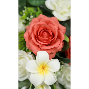 <b>Artificial</b> Red Rose and White Frangipani <b>Bouquet</b> Decorative Floral Arrangement for Home Wedding Decor Wreaths and Swags - Product Image 4