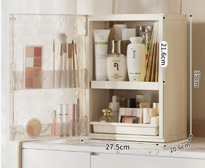 Boîte de rangement haut de gamme pour cosmétiques, style tiroir, organisateur de coiffeuse, étagère de bureau pour rouges à lèvres, produits de soin et bijoux - Product Image 1