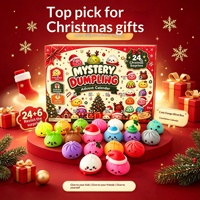 Nouveau Calendrier de l'Avent de Noël transfrontalier, Jouet surprise en caoutchouc souple et mignon, Cadeau de fêtes, Boîte mystère édition limitée