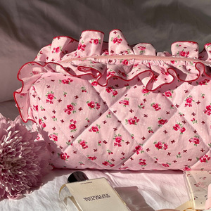Pochette cosmétique à volants faite à la main, best-seller transfrontalier, fraîche et simple, grande capacité pour le rangement des produits de soin de la peau - Product Image 3
