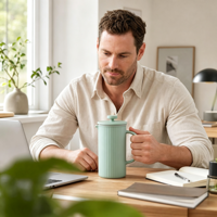 Cafetière à piston avec couvercle en bois antidérapant à rainures, emballage personnalisé, idéale pour les hôtels et les tables de petit-déjeuner