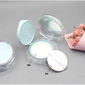 Transparent Bottom Lid Round BB Cushion Compact Case Light Blue Inner Liner Cream <b>Empty</b> Refill Case All Skin Types - Product Image 1