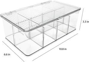 Grand Organisateur Empilable en Plastique pour Sachets de Thé, Boîte de Rangement pour Armoires de Cuisine, Contient des Sachets de Boissons, des Condiments et des Accessoires - Product Image 3