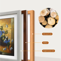LCD 4K FHD Dijital Fotoğraf Çerçevesi Parlama Önleyici 21.5 24 27 32 43 55 İnç Wifi CMS Yazılımı %100 Ahşap Sanat Çerçevesi Galeri İçin