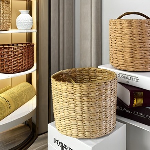 Pure Handwoven <strong>Basket</strong> Decorative Straw Knitting Creative Green Lotus Succulent <strong>Flower</strong> Pot <strong>Flower</strong> <strong>Basket</strong> Pastoral Style - Product Image 4