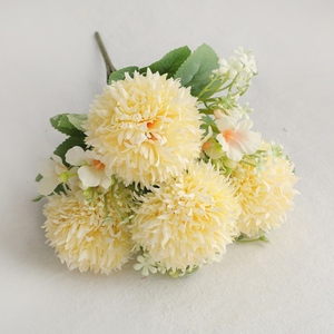 YOPIN-3718 7 Fourchette Boule Artificielle Chrysanthème Bouquet Soie Pissenlit <span class=keywords><strong>Pompon</strong></span> Décoration Fleurs - Product Image 4
