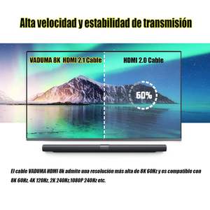 <span class=keywords><strong>Cable</strong></span> Macho a Macho de 1M, 8K 2.0, Ultra Alta Velocidad, 48Gbps, 8K 60Hz/<span class=keywords><strong>4K</strong></span> 120Hz, Ultra HD - Product Image 3