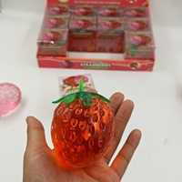 Jouet anti-stress transparent en TPR, gelée de vaseline fraise, effet souple, pour ASMR, à presser, en forme de fruit
