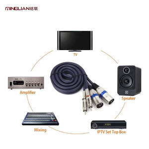 Câble audio stéréo HiFi double <span class=keywords><strong>RCA</strong></span> <span class=keywords><strong>XLR</strong></span> mâle de 1 m, connexion audio stéréo, prise <span class=keywords><strong>XLR</strong></span>/phono, câble de microphone, fil - Product Image 4