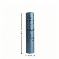 Flacon pulvérisateur de parfum miniature personnalisé de 10 ml, coque en aluminium cylindrique mince, intérieur en verre gravé à motif floral, rechargeable