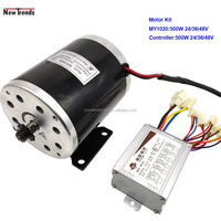 Kit moteur CC à balais MY1020 500W 24V 36V 48V avec contrôleur et accélérateur pour scooter, cyclomoteur, robot agricole