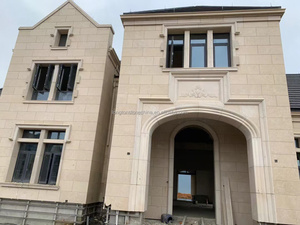 Construcción de fachadas de Villa personalizada al aire libre, <span class=keywords><strong>piedra</strong></span> <span class=keywords><strong>caliza</strong></span> amarilla, Beige, <span class=keywords><strong>precio</strong></span>, revestimiento de pared Exterior, proyecto de <span class=keywords><strong>piedra</strong></span> <span class=keywords><strong>caliza</strong></span> - Product Image 4