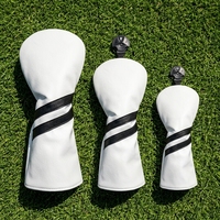 Housse de club de golf en cuir PU durable de qualité supérieure, à rayures obliques, populaire, imperméable, accessoire d'extérieur, option logo personnalisé RR