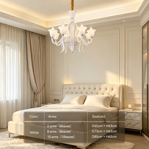 <span class=keywords><strong>Lampadario</strong></span> <span class=keywords><strong>Moderno</strong></span> per Soggiorno, Design Floreale Bianco, Stile Americano - Product Image 3