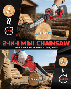 Tronçonneuse sans fil sans balais 6 et 8 pouces pour <span class=keywords><strong>batterie</strong></span> 18V avec huilage automatique et tensionnement sans outil pour le jardin - Product Image 3