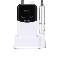 SG717 45000RPM Perceuse mobile sans fil rechargeable par USB, dégradé blanc-rose, perceuse à ongles portable sans fil