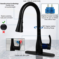 Grifo de Cocina Automático de Latón Sólido Sin Contacto, Grifo de Cocina con Sensor Sin Manchas, con Rociador Extraíble de 3 Configuraciones