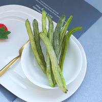 Verduras Secas Saladas Fritas al Vacío de Primera Calidad 100% Naturales, Textura Crujiente, Frijoles Verdes Secos, Bocadillo Saludable para la Familia