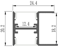 Profilé d'armoire LVSEN LS-191 24*20mm, canal lumineux LED, diffuseur de profilé LED, extrusion pour bande LED