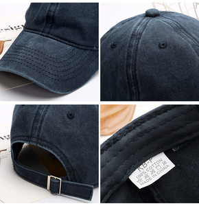 Cappellini sportivi all'ingrosso stile Snapback Hip Hop Jean papà cappello personalizzato con Logo retrò 6 pannello bianco Unisex in Denim lavato cappellino da Baseball - Product Image 6