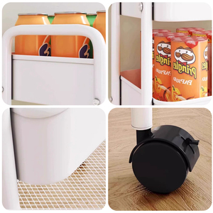 Utilitaire Cuisine Salon 3 Niveaux En Métal Mobile Roulant Organisateur Outil De Stockage Des Aliments Affichage Chariot sur Roues Support De Stockage - Product Image 3