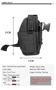 Custom Logo 600d Nylon Zwart Rechterbeen <span class=keywords><strong>Holster</strong></span> Duurzaam Verstelbare Jacht Wandelen Schieten Tactische Dijbeen <span class=keywords><strong>Holster</strong></span> Voor Buiten - Product Image 3
