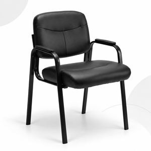 Modern Leather Conference Room <b>Chairs</b> with Padded Arms <b>Comfortable</b> Office Guest Visitor <b>Chairs</b> for Reception Waiting Room - Product Image 2