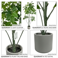 Arbre artificiel Ficus sur mesure OEM du fabricant, verdure artificielle Ficus avec pot, plante artificielle pour la décoration