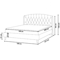 Belle couleur ivoire double reine roi taille boutons tête de lit arrière ailé stable cadre en bois massif faux lit en tissu d'ameublement