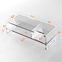 Support de moniteur en acrylique transparent à 2 niveaux de 20 pouces, pour ordinateur de bureau, organisateur, imprimante, écran d'ordinateur portable, support de téléphone, supports d'affichage
