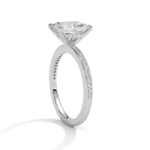 Anillos de Compromiso y Boda Vintage de Oro Blanco de 10k/14k con Corte Radiante y Diamantes Cultivados en Laboratorio para Mujer - Product Image 2