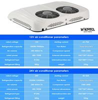 Nuevo Aire Acondicionado WINFULL 2500W R134a 13500BTU con Doble Ventilador y Escobillas, 24V para Camiones, Autobuses, Vagones Comedor y Estacionamiento Eléctrico