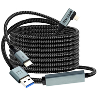 Cable VR Link de 5 m, Tipo C, 5 Gbps, 3.0, 16 pies, Cable USB Tipo C de Carga Rápida de 3 A, Cable USB C de Fábrica con Trenzado y Ángulo Recto de 90 Grados