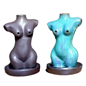 Vente en gros de cône en céramique déesse <span class=keywords><strong>moderne</strong></span> porte-<span class=keywords><strong>encens</strong></span> <span class=keywords><strong>fontaine</strong></span> buste de femme brûleur d'<span class=keywords><strong>encens</strong></span> à refoulement cascade - Product Image 5