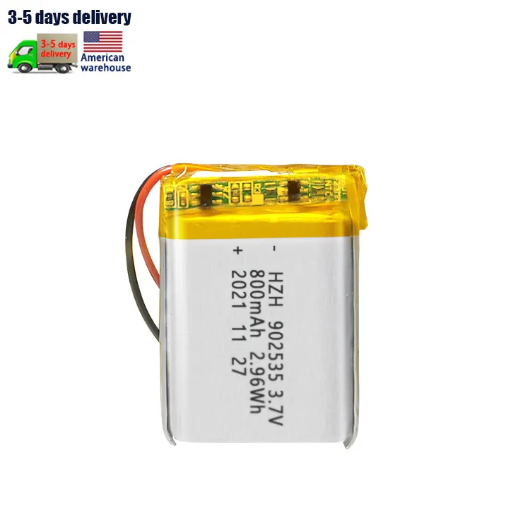 Fabricants KC en gros pour petite veilleuse souris sans fil batterie au lithium polymère personnalisée 902535 800mAh 2.96Wh