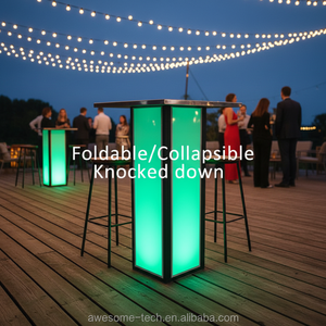 Tavolo Alto Luminoso a LED Pieghevole con <span class=keywords><strong>Sedie</strong></span> per Eventi all'Aperto (TA101B) - Product Image 2