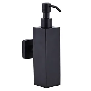 Dispensador de sabão líquido, quadrado/redondo, preto fosco, de parede e suporte de mesa ss304 aço inoxidável, dispensador de sabão líquido