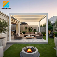 Pérgola Bioclimática de Aluminio con Control Inteligente, Sistema de Techo para Patio Exterior Impermeable, Diseño Moderno para Jardín