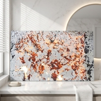 Marbre translucide doré, pierre naturelle de luxe, pour mur de fond de villa moderne, comptoir de salle de bain et de cuisine, découpe personnalisable