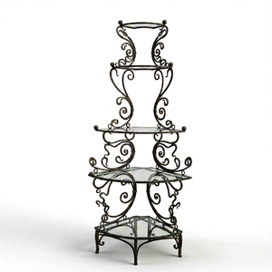 Vintage Metal Etagere Shelf 5-Tier Garment Stand Freestanding Pre-Assembled <b>Light</b> Weight Home Decor Powder Coated Vertical - Product Image 1