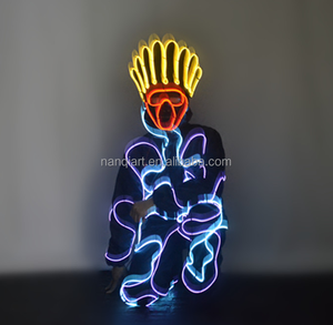 Precio de fábrica, tela de buena calidad, disfraces de luces de colores completos, accesorios de fiesta de carnaval, ropa de tamaño adulto, <span class=keywords><strong>trajes</strong></span> luminosos LED - Product Image 1