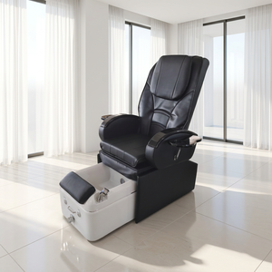 heavy duty reclining pedicure chair, foot spa massage chair with whirlpool circulation, <b>led</b> light and drainage pump - Product Image 1