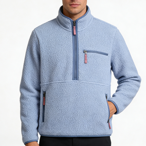 Chaqueta de Forro Polar Personalizada con Logotipo para <span class=keywords><strong>Hombre</strong></span>, Cuello Alto, Cierre de Cremallera, Transpirable, Ecológica, Relleno de Poliéster, Estilo Urbano - Product Image 3