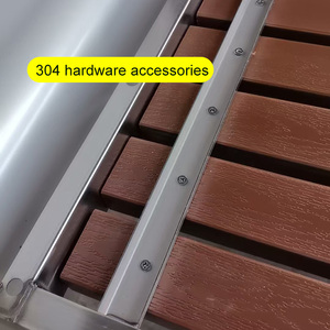 Chất lượng cao 304 thép không gỉ dày chống ăn mòn băng ghế dự bị hiện đại cho công viên ngoài trời phòng tập thể dục nhập cảnh sân gỗ bên ngoài - Product Image 5