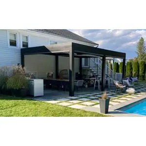 Özelleştirilmiş bahçe pergola açık koruyucu geçirmez motorlu pergola panjurlar kemerler kemerler pergolas & köprü