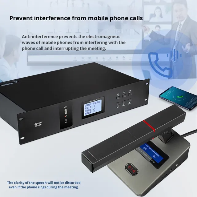TTC3300 Wired Hand-in-Hand Conference System Gooseneck Microphone Multimedia Remote Video Conference Square Tube Microphone