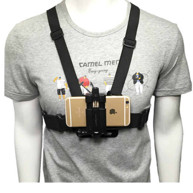 Hot Sell Outdoor Cell Phone Clip Action Camera Adjustable Straps Stand Mobile Phone Chest Mount Harness Strap Holder for Iphone